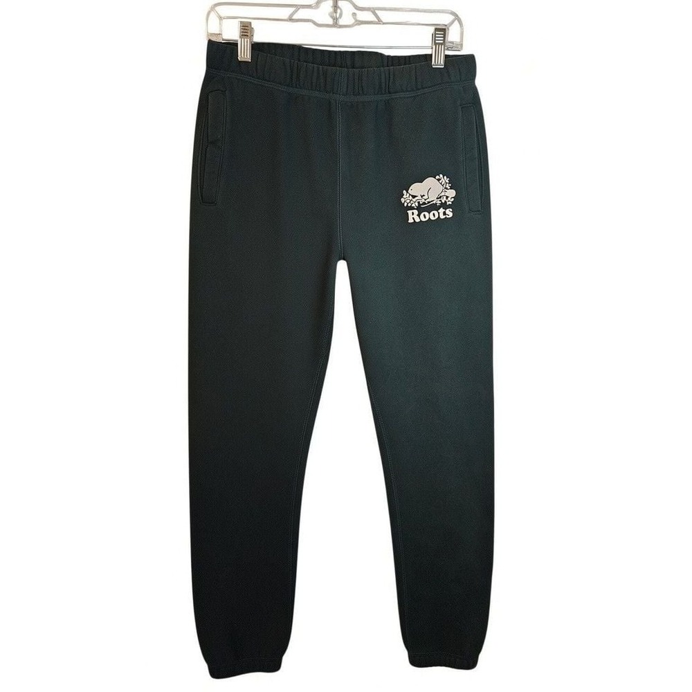 Roots Dark Green Organic Original Sweatpant with Beaver Logo Size S